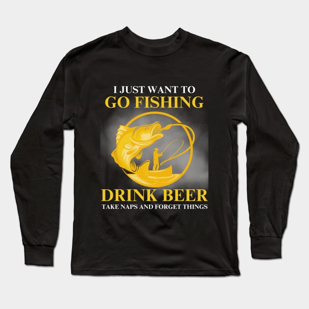 Go fishing Long Sleeve T-Shirt by DuViC